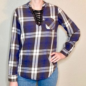 Hippie Laundry Lave Up Plaid Top
